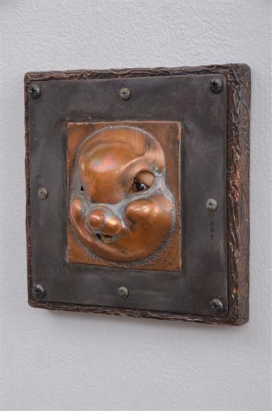 <span>Fear Of Empathy</span><br />2015 - 6�&quot x 6�&quot x 2�&quot - copper, steel, plastic, mixed media